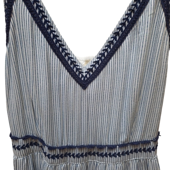 Japna Blue & White Lined Maxi Dress - Picture 2 of 8